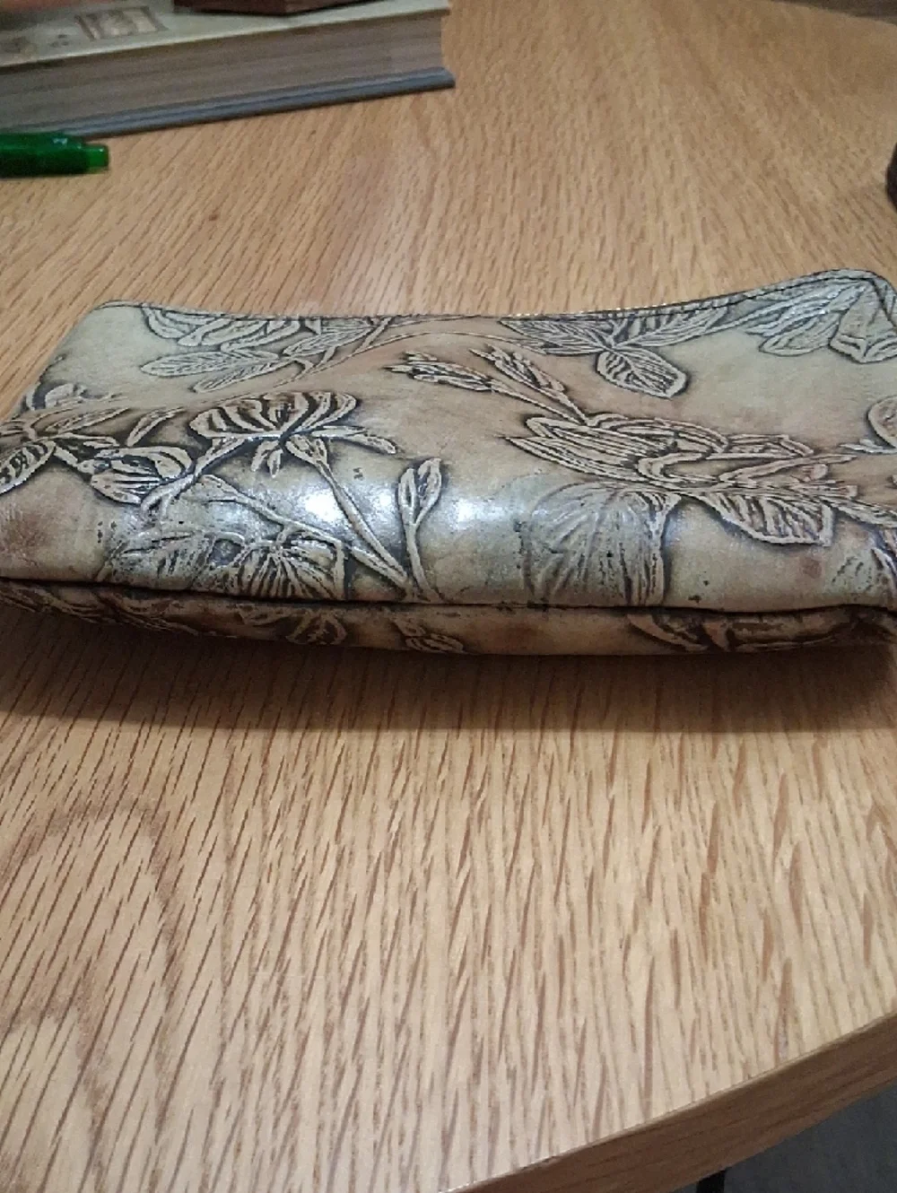 Patricia Nash Beige Brown Floral Embossed Mini Wristlet - Picture 5 of 6